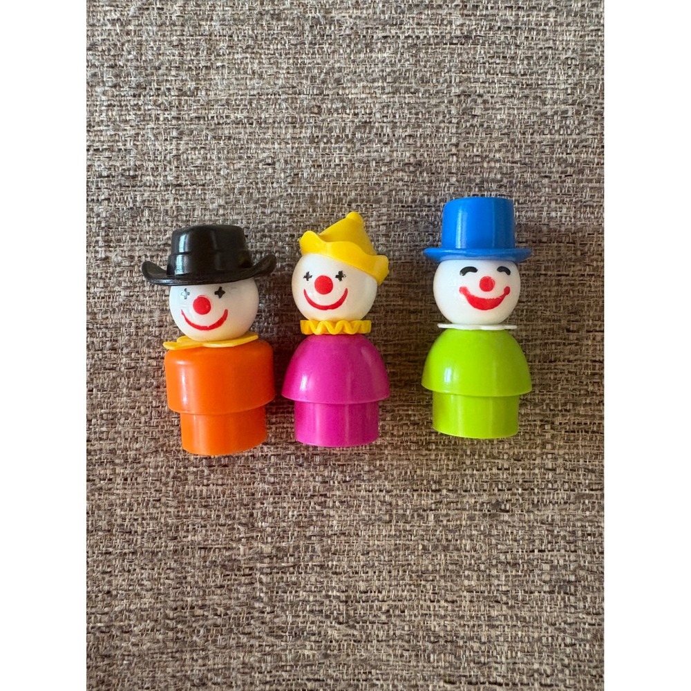 Vintage Fisher Price Little People Circus Clowns Trio Collectible 1985